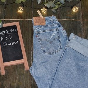 Vintage 512 hand distressed Levi jeans